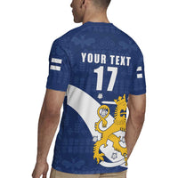 Custom Finland Football We are Champions Rugby Jersey Huuhkajat with Finnish Folk Paterns