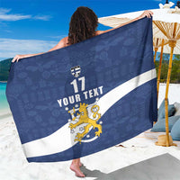 Custom Finland Football We are Champions Sarong Huuhkajat with Finnish Folk Paterns