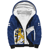 Custom Finland Football We are Champions Sherpa Hoodie Huuhkajat with Finnish Folk Paterns