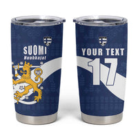 Custom Finland Football We are Champions Tumbler Cup Huuhkajat with Finnish Folk Paterns