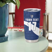 Custom Finland Football We are Champions Tumbler Cup Huuhkajat with Finnish Folk Paterns