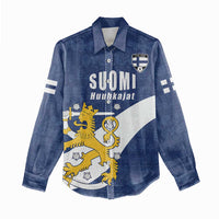 Custom Finland Football We are Champions Women Casual Shirt Huuhkajat with Finnish Folk Paterns