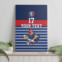 Custom France Football Canvas Wall Art Blue Gallic Rooster Mascot