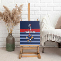 Custom France Football Canvas Wall Art Blue Gallic Rooster Mascot