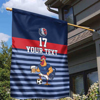 Custom France Football Garden Flag Blue Gallic Rooster Mascot