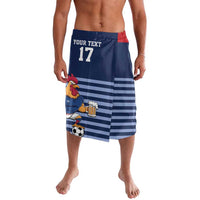 Custom France Football Lavalava Blue Gallic Rooster Mascot