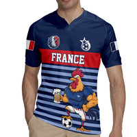 Custom France Football Rugby Jersey Blue Gallic Rooster Mascot