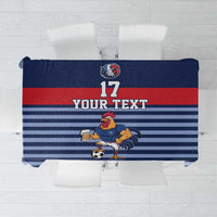 Custom France Football Tablecloth Blue Gallic Rooster Mascot