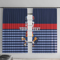 Custom France Football Window Curtain Blue Gallic Rooster Mascot