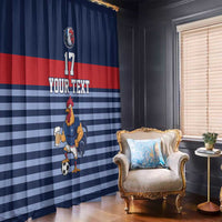 Custom France Football Window Curtain Blue Gallic Rooster Mascot
