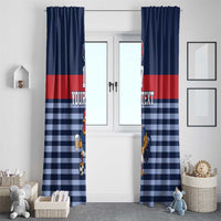 Custom France Football Window Curtain Blue Gallic Rooster Mascot