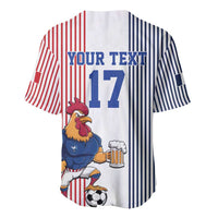 Custom France Football Baseball Jersey White Gallic Rooster Mascot