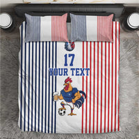 Custom France Football Bedding Set White Gallic Rooster Mascot