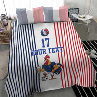 Custom France Football Bedding Set White Gallic Rooster Mascot