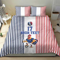 Custom France Football Bedding Set White Gallic Rooster Mascot