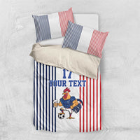 Custom France Football Bedding Set White Gallic Rooster Mascot