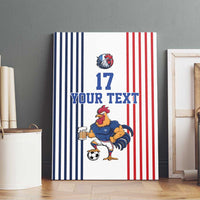 Custom France Football Canvas Wall Art White Gallic Rooster Mascot