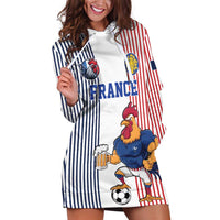 Custom France Football Hoodie Dress White Gallic Rooster Mascot