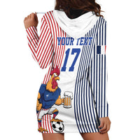 Custom France Football Hoodie Dress White Gallic Rooster Mascot