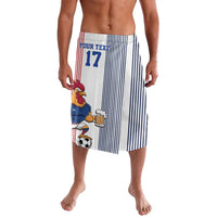 Custom France Football Lavalava White Gallic Rooster Mascot