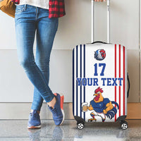 Custom France Football Luggage Cover White Gallic Rooster Mascot