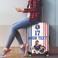 Custom France Football Luggage Cover White Gallic Rooster Mascot