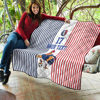 Custom France Football Quilt White Gallic Rooster Mascot
