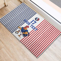Custom France Football Rubber Doormat White Gallic Rooster Mascot