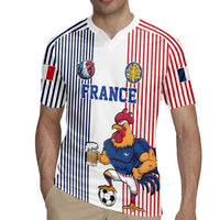 Custom France Football Rugby Jersey White Gallic Rooster Mascot