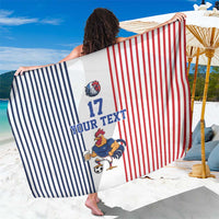 Custom France Football Sarong White Gallic Rooster Mascot