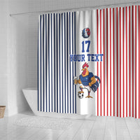 Custom France Football Shower Curtain White Gallic Rooster Mascot