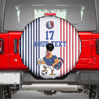 Custom France Football Spare Tire Cover White Gallic Rooster Mascot