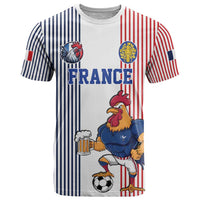 Custom France Football T Shirt White Gallic Rooster Mascot