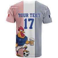 Custom France Football T Shirt White Gallic Rooster Mascot