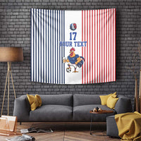 Custom France Football Tapestry White Gallic Rooster Mascot