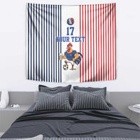 Custom France Football Tapestry White Gallic Rooster Mascot