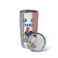 Custom France Football Tumbler Cup White Gallic Rooster Mascot