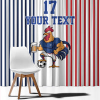 Custom France Football Window Curtain White Gallic Rooster Mascot
