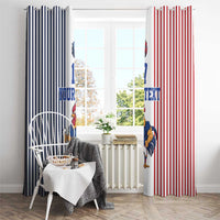 Custom France Football Window Curtain White Gallic Rooster Mascot