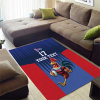 France Rugby Custom Area Rug Come on Les Bleus Blue Style