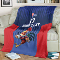 France Rugby Custom Blanket Come on Les Bleus Blue Style