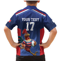 France Rugby Custom Family Matching Mermaid Dress and Hawaiian Shirt Come on Les Bleus Blue Style