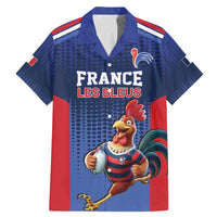 France Rugby Custom Family Matching Mermaid Dress and Hawaiian Shirt Come on Les Bleus Blue Style