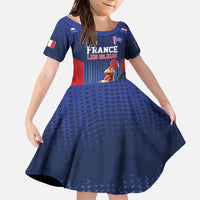 France Rugby Custom Family Matching Summer Maxi Dress and Hawaiian Shirt Come on Les Bleus Blue Style