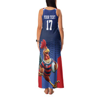 France Rugby Custom Family Matching Tank Maxi Dress and Hawaiian Shirt Come on Les Bleus Blue Style