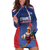 France Rugby Custom Hoodie Dress Come on Les Bleus Blue Style