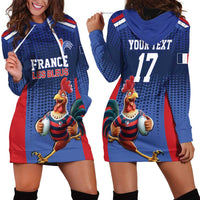 France Rugby Custom Hoodie Dress Come on Les Bleus Blue Style