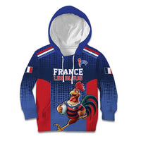 France Rugby Custom Kid Hoodie Come on Les Bleus Blue Style