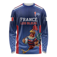 France Rugby Custom Long Sleeve Shirt Come on Les Bleus Blue Style