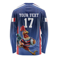 France Rugby Custom Long Sleeve Shirt Come on Les Bleus Blue Style